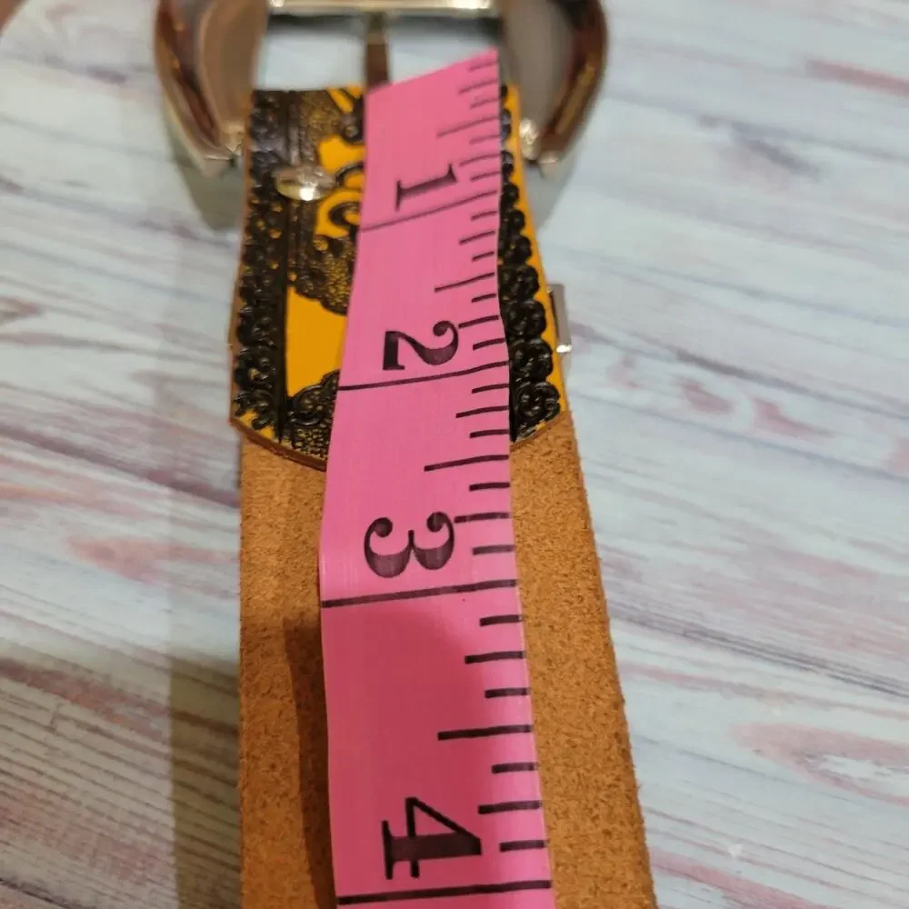 Western Genuine Leather Belt longhorn Buckle Large with Silver accents Tan Blac